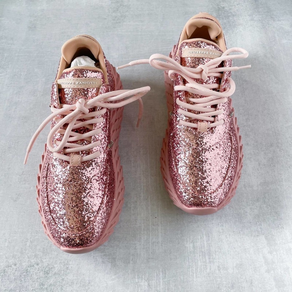 Guiseppe Zanotti Glitter Sneaker Babydoll Pink - Picture 2 of 8